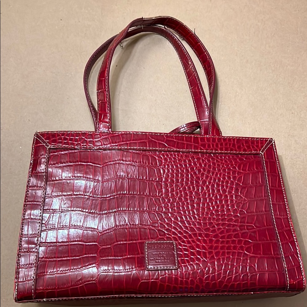 Liz Claiborne Red Crocodile Embossed Women's Tote Bag